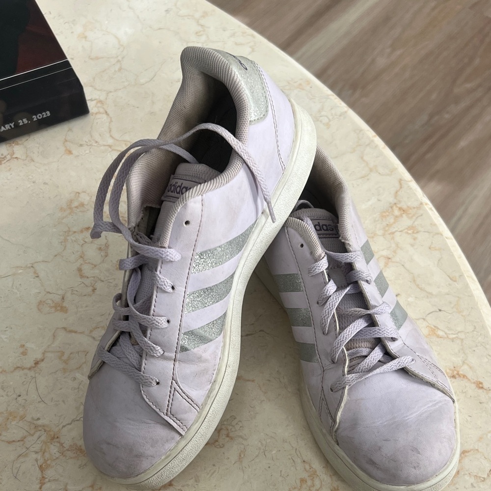Adidas Off-White and Light Gray Sneakers